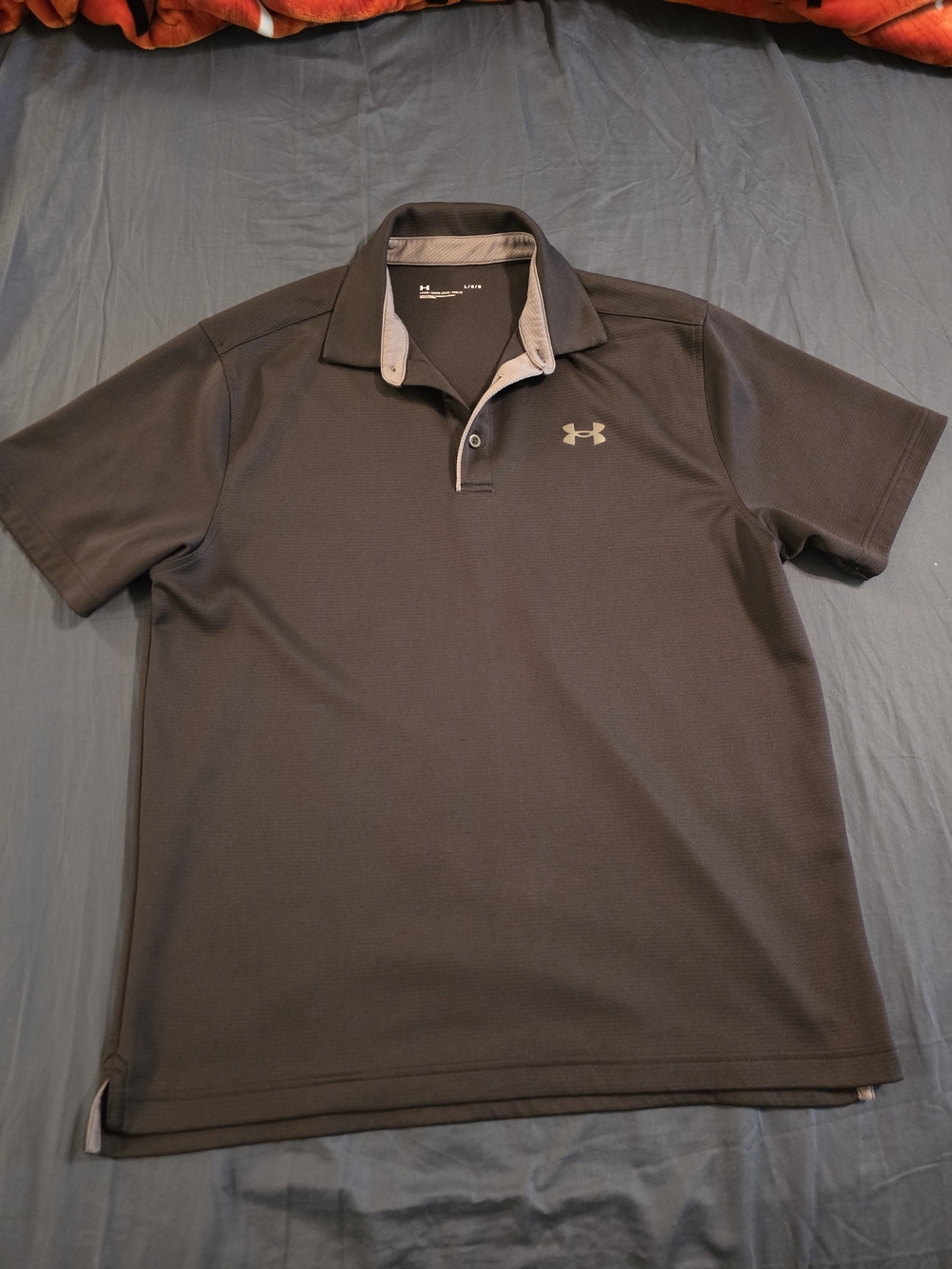 Under Armour Men’s Dark Charcoal Polo with Contrast Trim